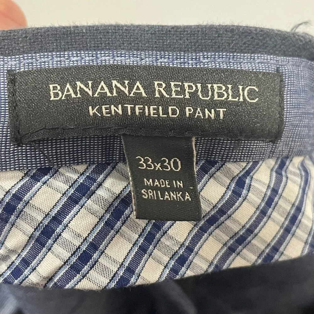 Banana Republic Kentfield Pant Navy Chino Flat Front Mens 33x30‎ Cotton